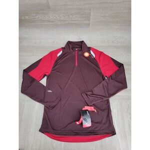 NWT Saucony EPIC 1/4 Zip Running Pullover Men's M Brown Red Performance